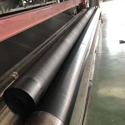 Width 1 to 12 meters Geomembrane providing Elongation at Break at least 700 percent suitable for reservoir liners and erosion control systems