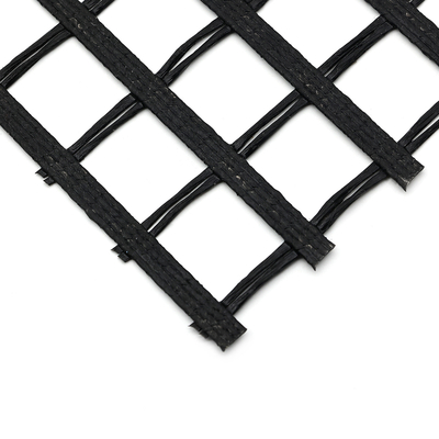 120kn PET Geogrid Çözgü Örme Eğimi Takviye Polyester Kaplama PVC