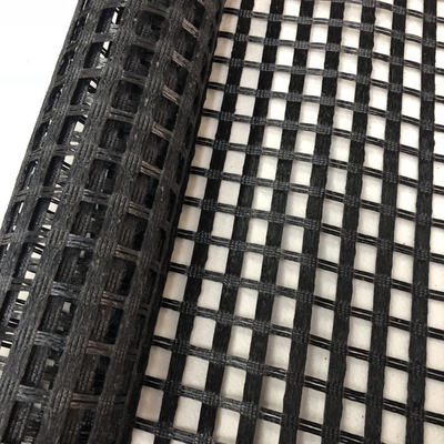 Çimento Kaplama için Siyah Zemin Stabilizasyon Mesh Fiberglas Geogrid
