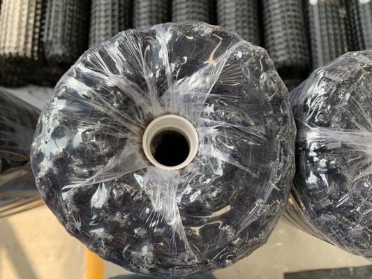 Çimento Kaplama için Siyah Zemin Stabilizasyon Mesh Fiberglas Geogrid