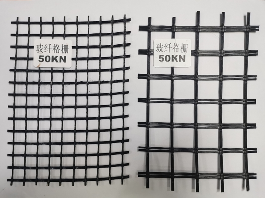 Dokuma Kaplama Fiberglas Geogrid Yol Yatağı Siyah Çift Eksenli Güçlendiriyor