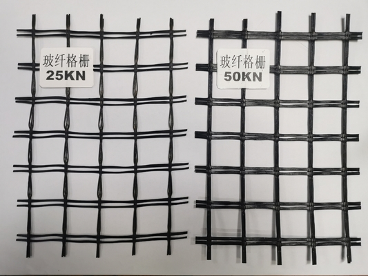 Dokuma Kaplama Fiberglas Geogrid Yol Yatağı Siyah Çift Eksenli Güçlendiriyor
