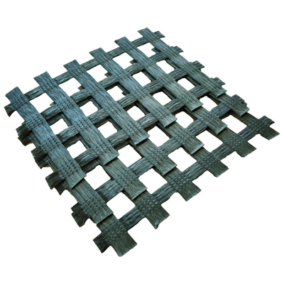 İstinat Duvarı Yolu İçin Siyah Örme Fiberglas Geogrid Kumaş 25KN 50KN 100KN